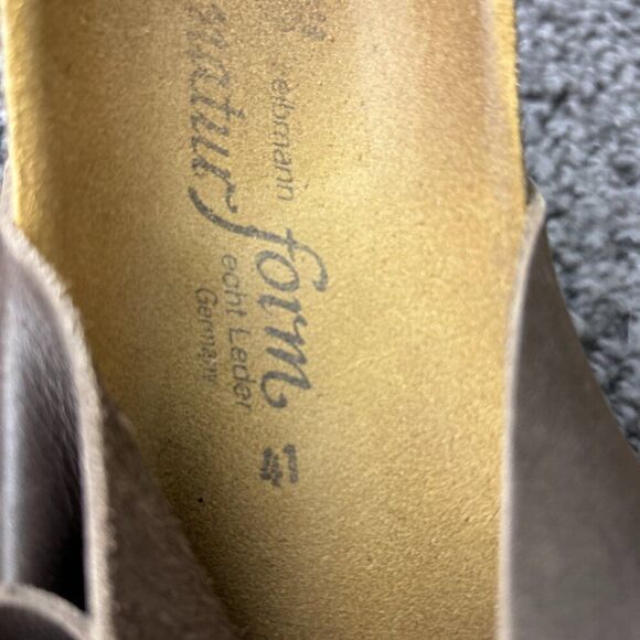 Leibmann Two Strap Sandals Womens 10 Mens 8 Leather Cork Sole Shoe German Made - Picture 8 of 10